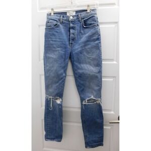 Reformation Serena High Skinny Jeans Women's Ripped Button Fly Stretch sz 27‎